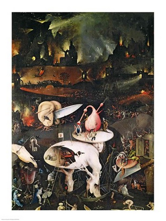 The Garden of Earthly Delights, Hell, right wing of triptych, c