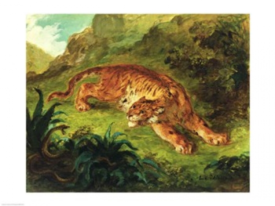 Tiger and Snake, 1858 Poster Print by Eugene Delacroix - Item