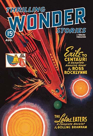 Vintage science fiction pulp magazine cover art for