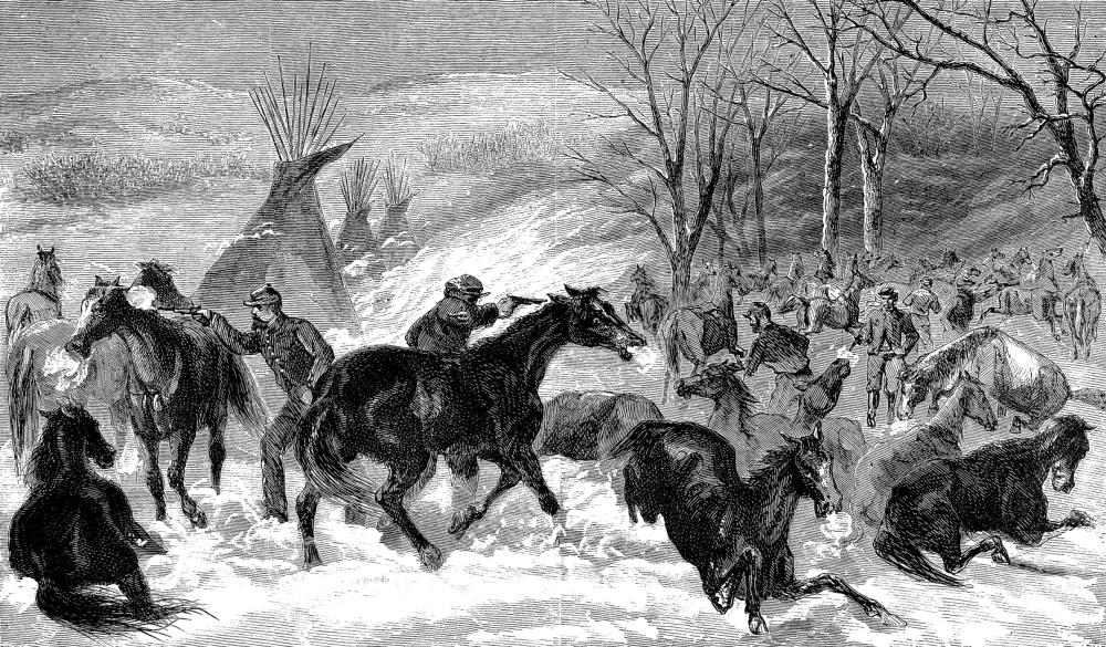 Battle Of Washita, 1868. /Nlieutenant Colonel A. Custer'S Men