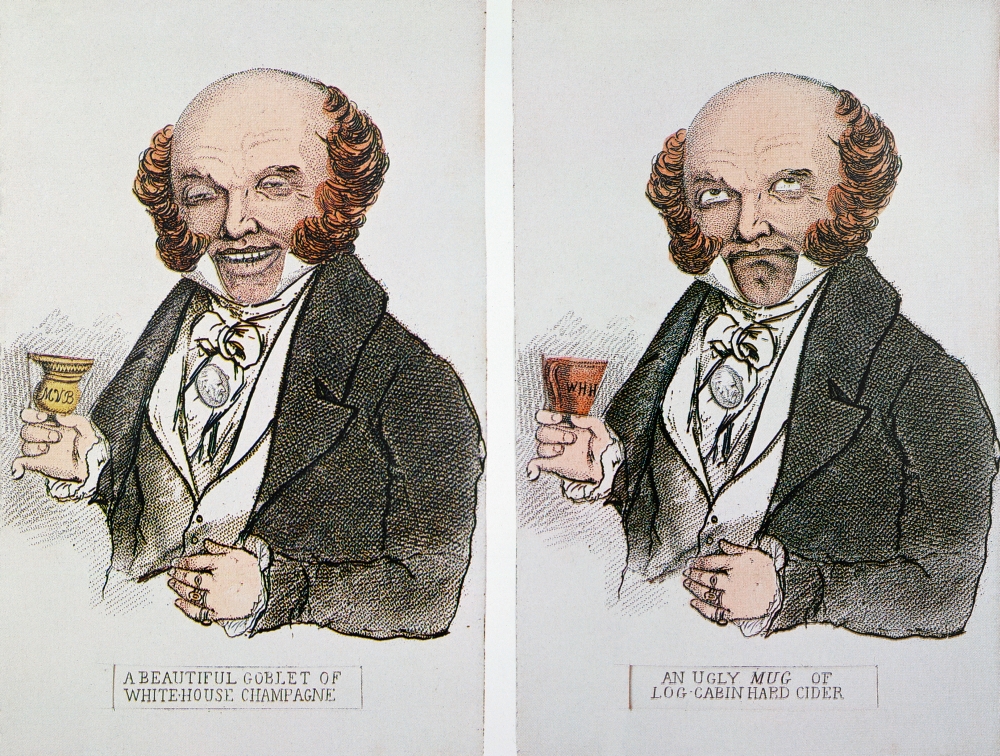 M. Van Buren Cartoon, 1840. /Nwhig Placards Of The 1840 Presidential Campaign Showing The