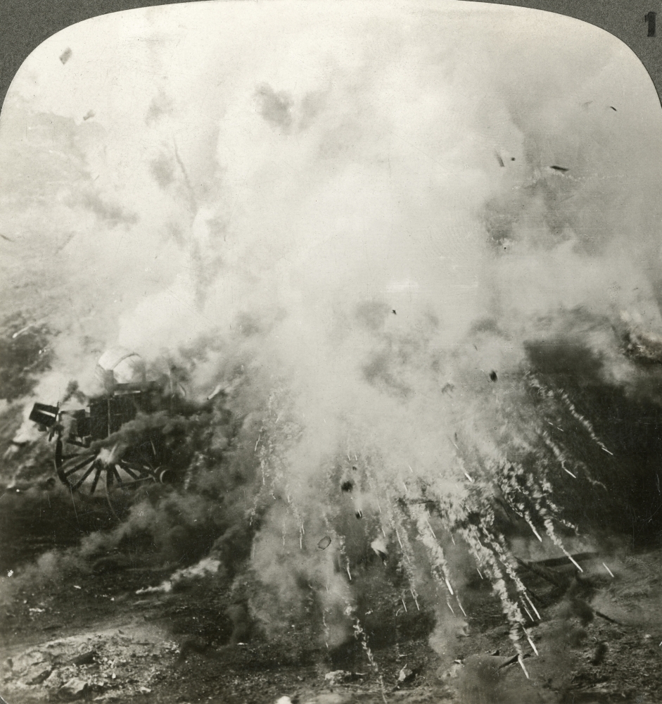 World War I: Explosion. /Nexplosion Of A British Ammunition Wagon ...