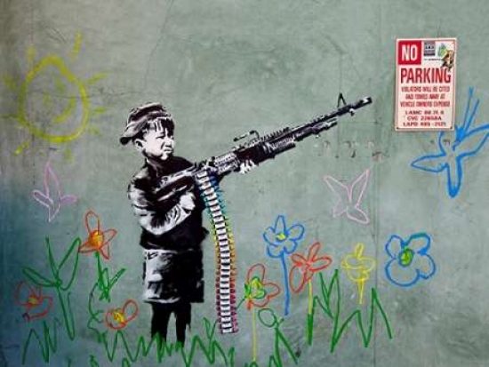 New Orleans-graffiti attributed to Banksy Poster Print by Julie Dermansky  (11 x 14)