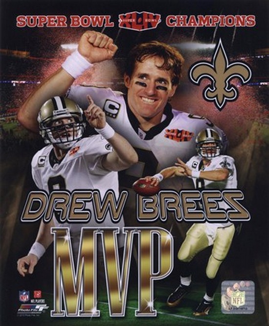 Photofile Pfsaamc02001 Drew Brees Super Bowl XLIV Spotlight Action - 22 Sports Photo - 8 x 10