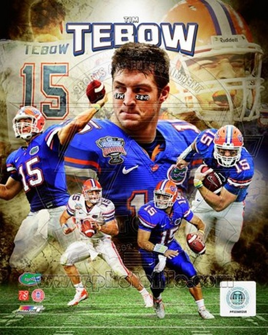 Tim Tebow Florida Gators Abstract Art 1 Art Print