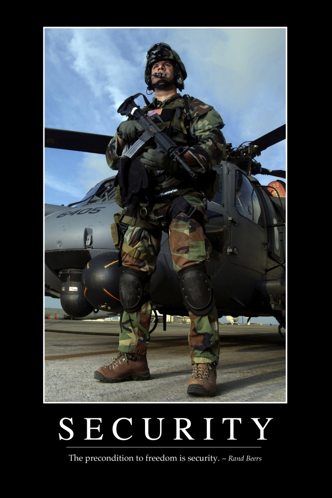 Security Inspirational Quote and Motivational Poster. It reads The