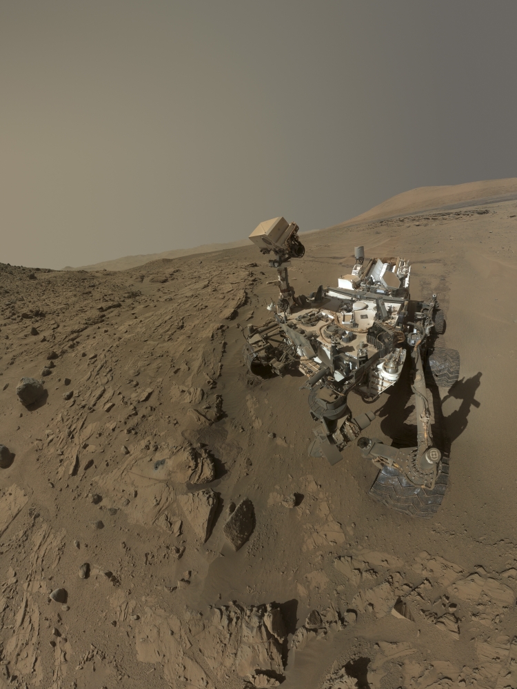 NASA's Curiosity Mars rover on planet Mars Poster Print - Item