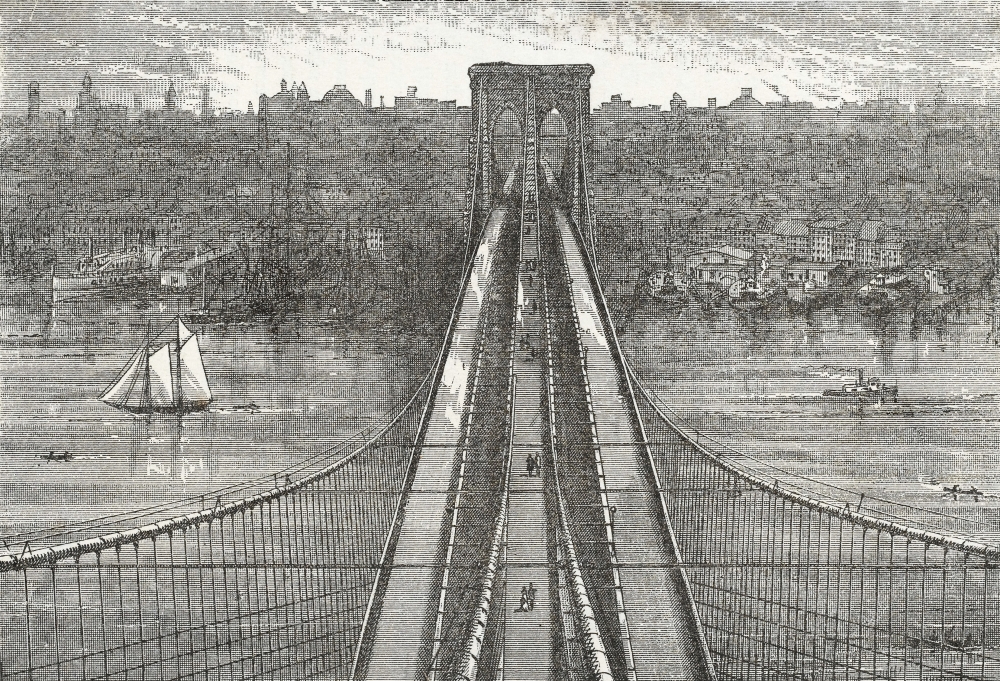 Brooklyn Bridge, New York, 1883 Poster Print by Science
