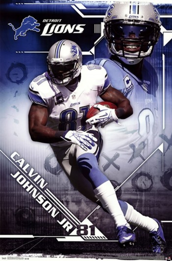 Calvin Johnson Poster Detroit Lions Football Made Posters Canvas Print –  CanvasBlackArt