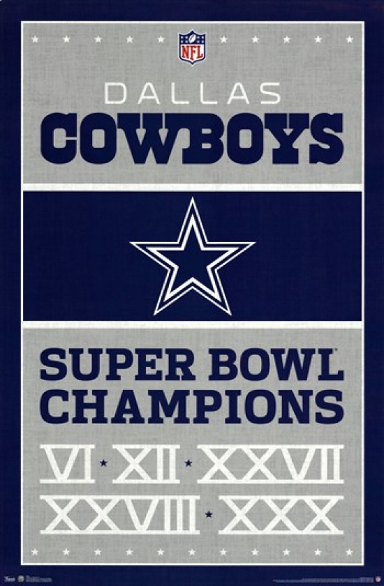 Dallas Cowboys NFL Football Helmet Poster 22x34